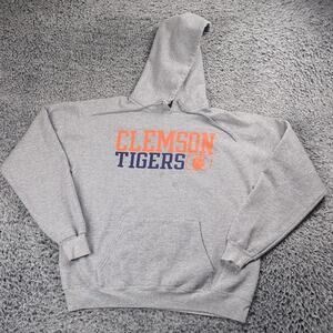 Clemson Tigers Hoodie Adult Medium Gray Crew Casual Pullover Sweatshirt NCAA